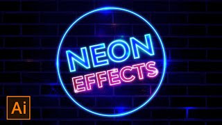Neon text effect tutorial in illustrator | How to create realistic neon light effects