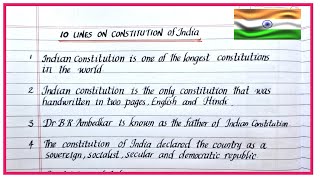 10 Lines on Constitution of India Essay