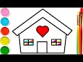 drawing a picture of a house with kids song / ارسم صورة لمنزل / нарисуй домик / үйдің суретін салу