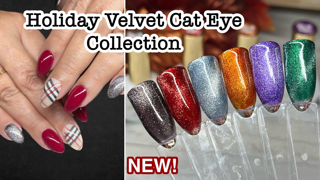 Holiday Velvet Cat Eye Collection Oct 1st, 2023 | Plaid Nails