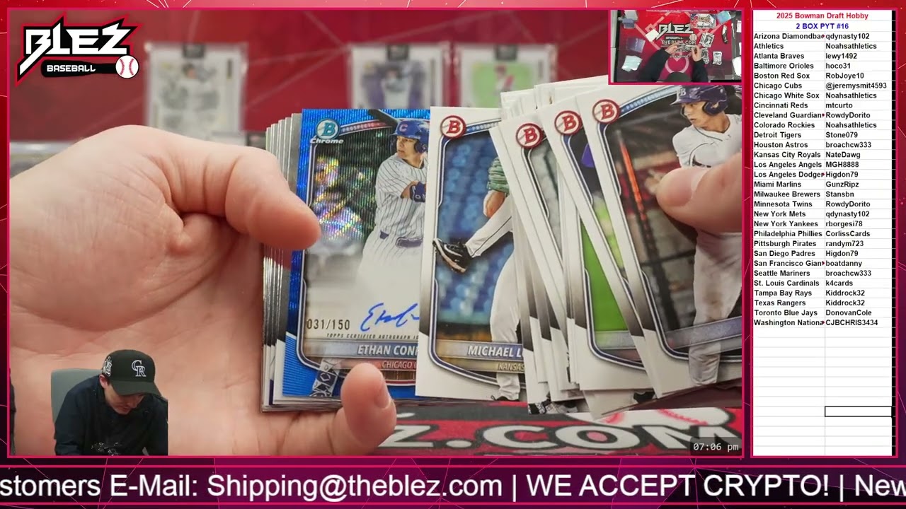 2025 Bowman Draft Hobby 2 BOX BREAK Pick Your Team #16