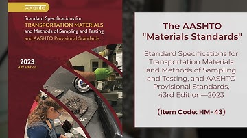 AASHTO PUBLICATIONS | 2023 AASHTO Materials Standards
