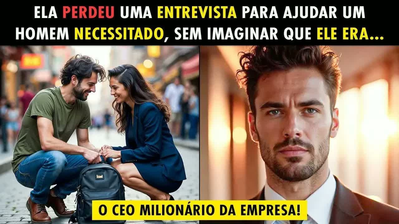 ELA PERDEU A ENTREVISTA PARA AJUDAR UM HOMEM, SEM SABER QUE ELE ERA O MILIONÁRIO DONO DA EMPRESA....