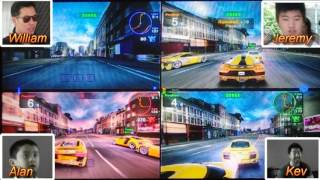 Overtaking These Kids - Blur 4 player split screen
