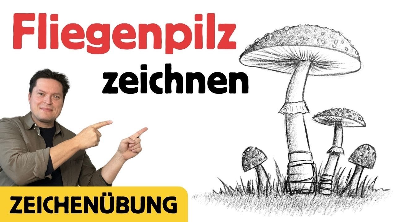 Fliegenpilz 🍄 Zeichnen Tutorial - Komplette Zeichenübung