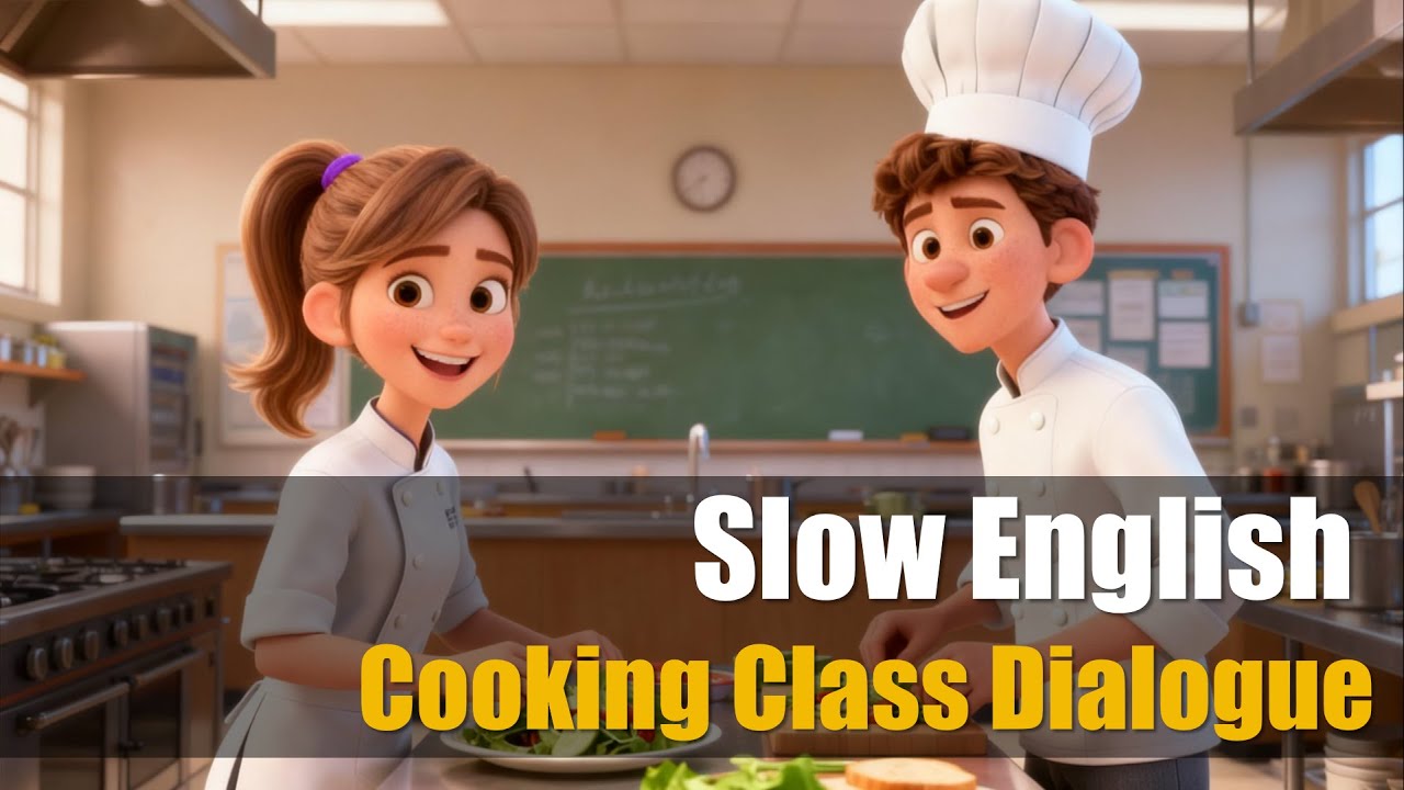 Cooking Class Dialogue| Easy English Conversation Practice | Slow ...