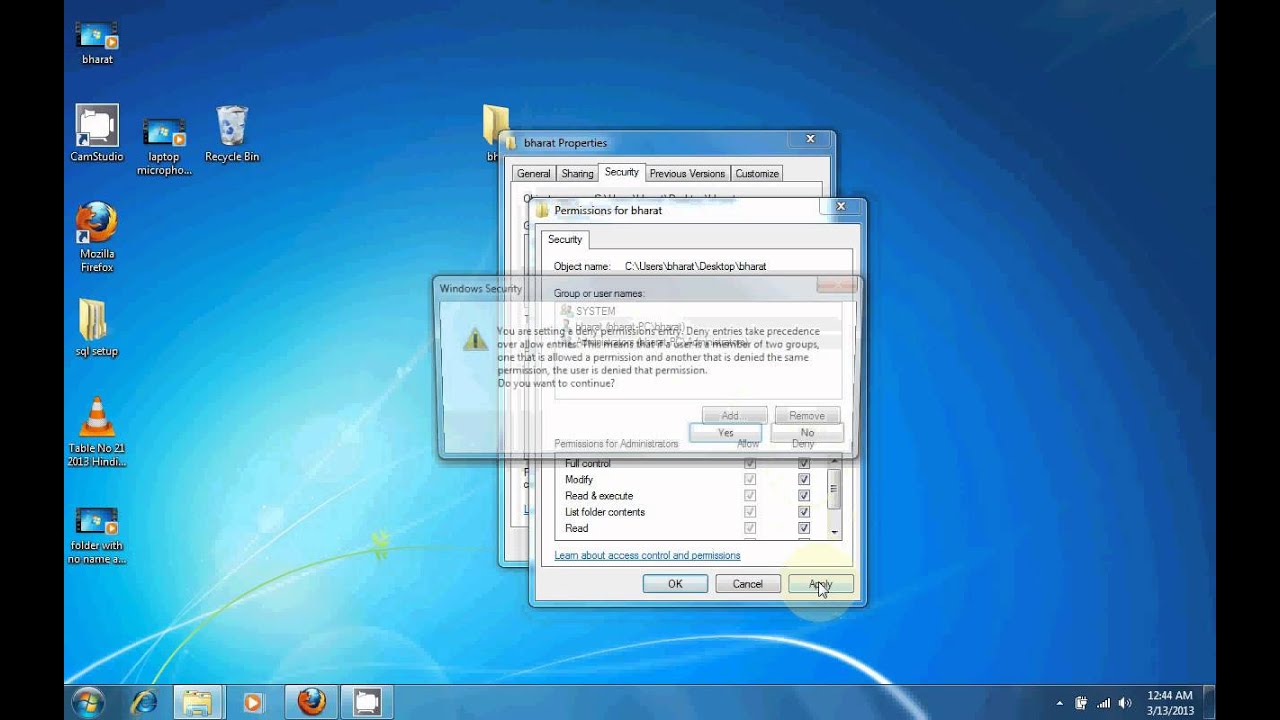 windows 7 how to lock a folder