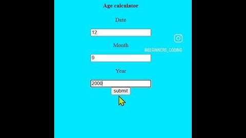 Age calculator application using HTML ,CSS, JS....!!