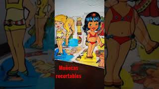 Como jugaban las niñas en los 80. Recortando con tijeras. Muñecas de cartón. Juego tradicional.