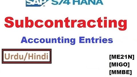 SAP-CO-SubCon-05 - Accounting Entry Of Subcontracting