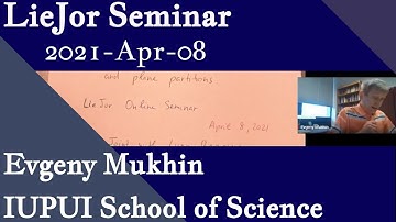 49. Evgeny Mukhin: Supersymmetric analogs of partitions and plane partitions - LieJor 08-Apr-2021