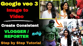 Veo 3 image to video | Create Consistent Vloggers/ Reporters  Step by Step Tutorial | Time Review