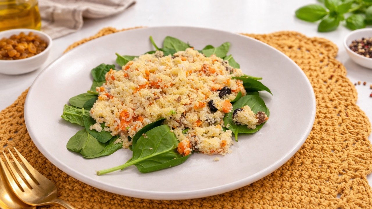 ENSALADA DE CUSCUS CON DATILES Y ALMENDRAS en Thermomix . ¡¡Prepárala en solo 15 minutos!!