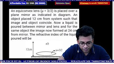 GEOMETRICAL OPTICS VERY IMPORTANT QUESTION FOR IIT JEE MAINS-2022 BY RKH SIR