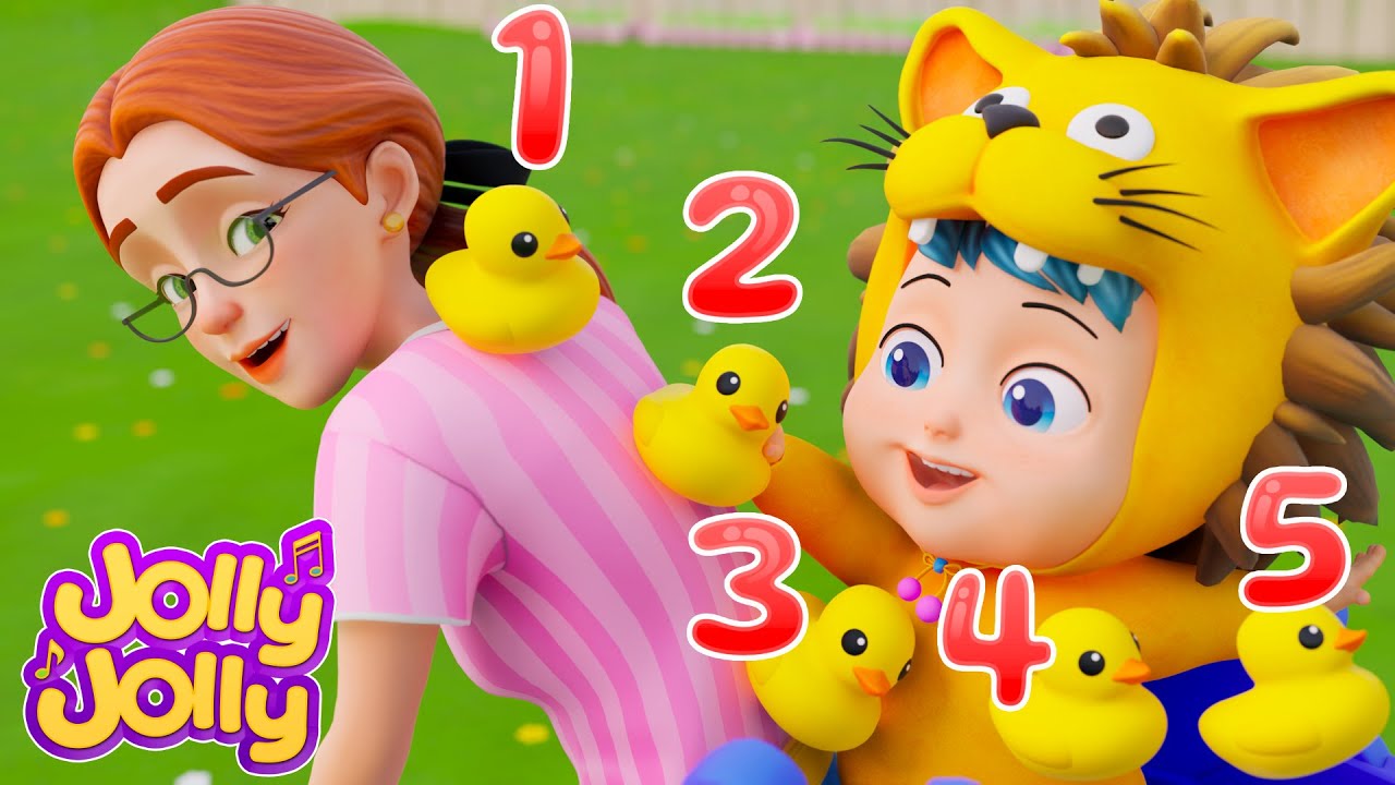 Learn Numbers with Five Little Ducks | Counting Song | Jolly Jolly - Learn and Play - Nursery Rhymes