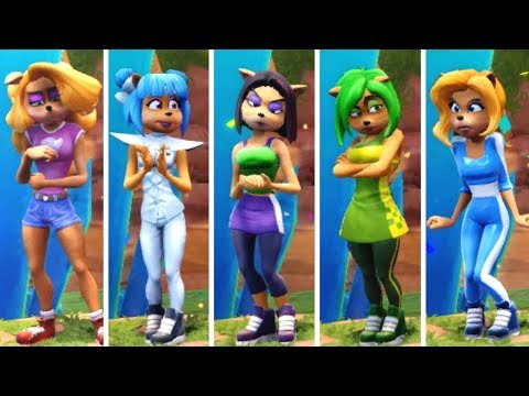 Crash Team Racing Nitro Fueled - All Characters Losing Animations (DLC Included)