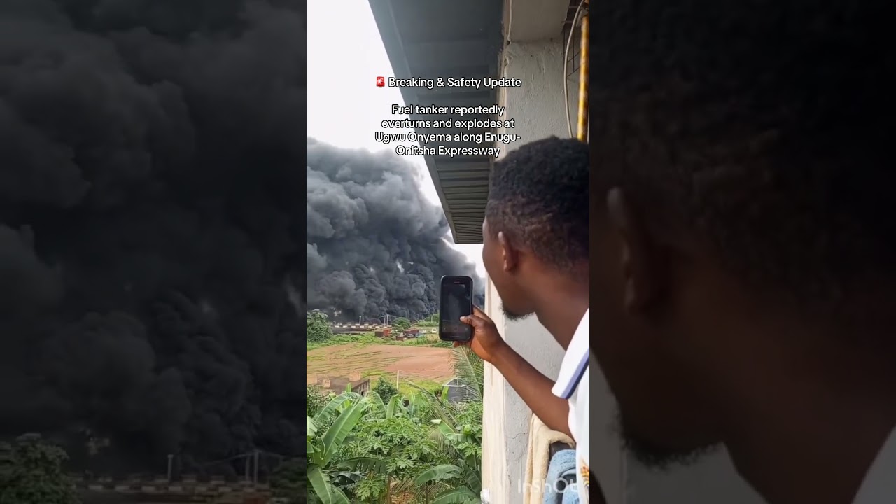 Fuel tanker reportedly overturns and explodes at Ugwu Onyema along Enugu-Onitsha Expressway