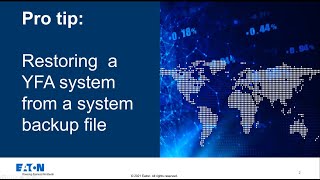 YFA Pro Tip: Restoring a YFA system from a system backup file