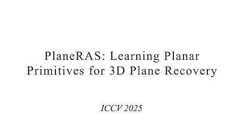 [ICCV 2025] Learning Planar Primitives for 3D Plane Recovery