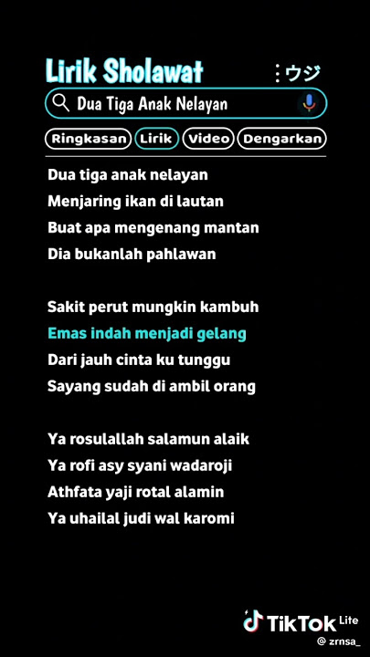 lirik sholawat 23 anak nelayan