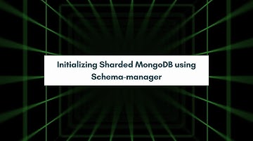 Initializing Sharded MongoDB using Schema manager