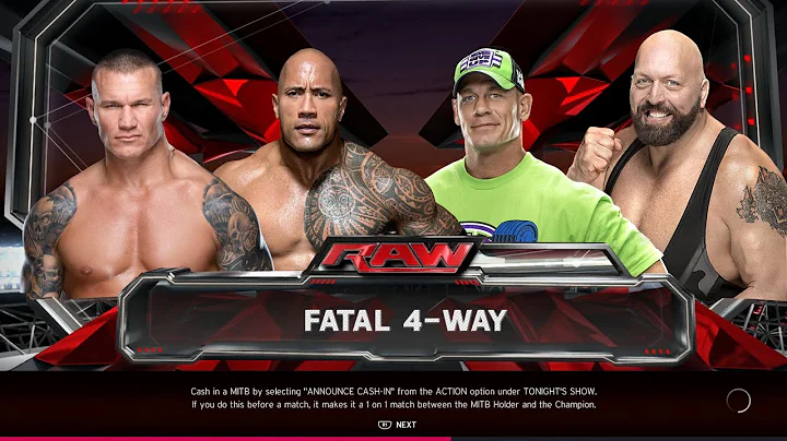 RAW WWE 2k20 - Randy Orton vs The Rock vs John Cena vs Big Show - Fatal 4-way Elimination Match