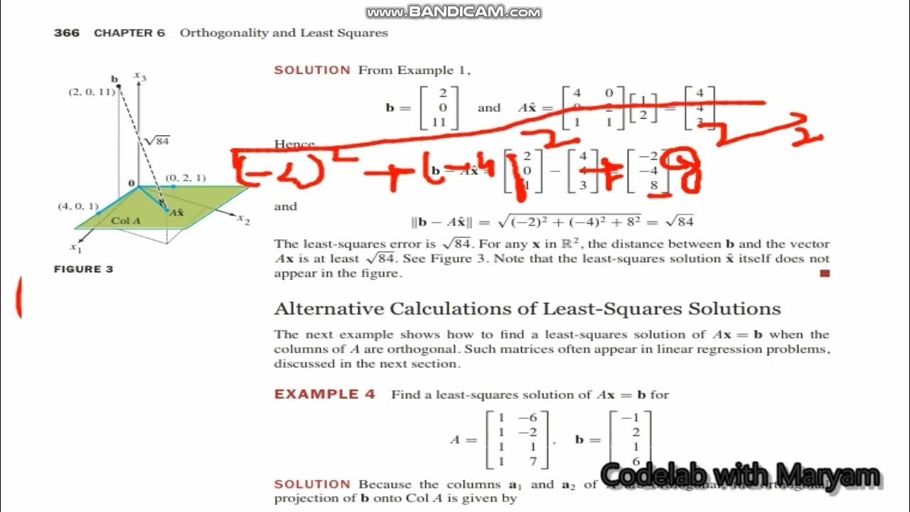 6.5 least square problem in linear algebra - YouTube