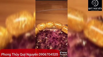 Vòng đá phong thủy thạch anh tóc vàng - Phong Thủy Quý Nguyên