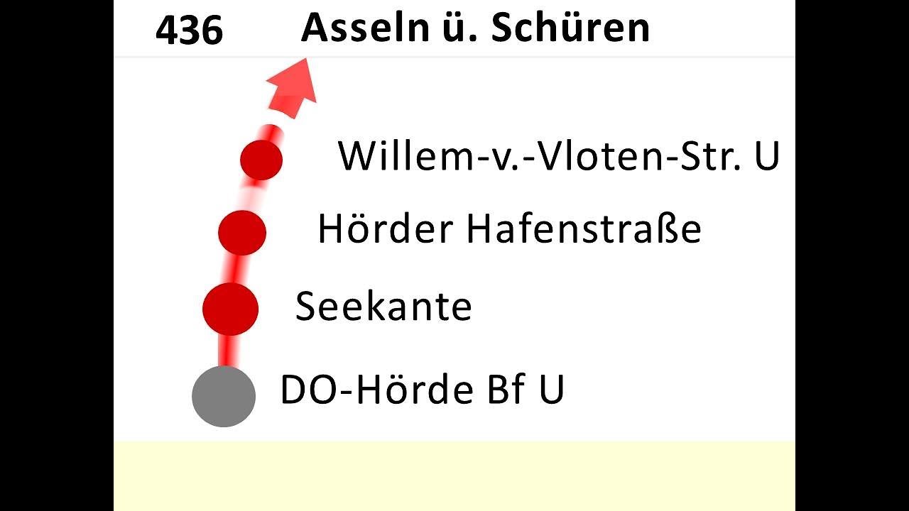 DSW21 Ansagen Bus 436 Hörde - Asseln