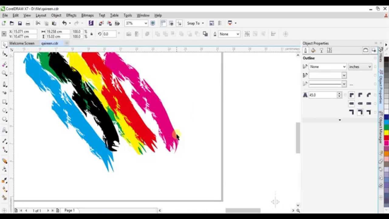 Coreldraw Belajardeaign Coreldraw X7 Brush And Blending Mode Youtube