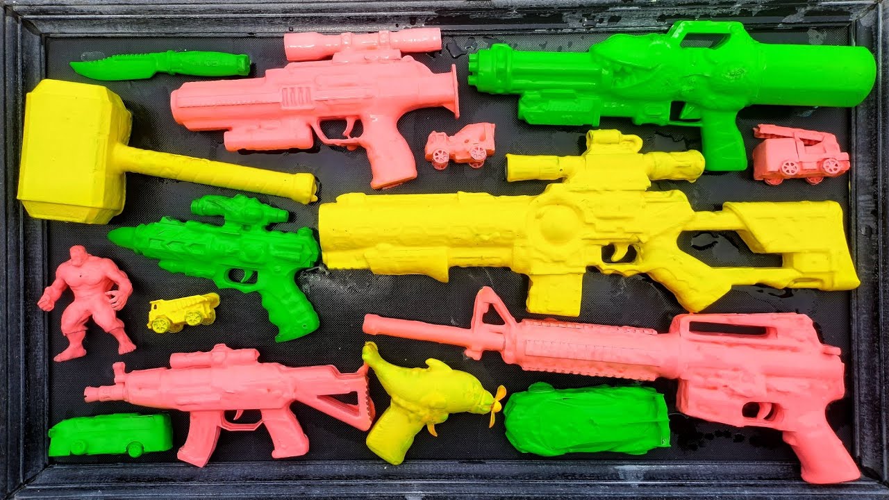 Cleaning Nerf AK47, Nerf M4, Assault Rifle, Shotgun, Fast Sniper Rifle, Glock Pistol, Nerf Gun