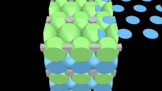 61- Rutile (Titanium Dioxide) hexagonal close packing crystal structure