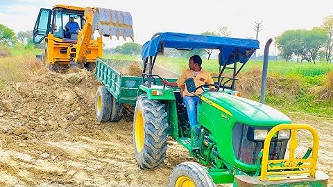 JCB 3dx Backhoe Machine Loading Red Mud In John Deere Tractors | Jcb Tractor Cartoon | Jcb Video