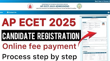 AP ECET 2025 CANDIDATE FEE REGISTRATION PROCESS  | AP ECET CANDIDATE FEE PAYMENT STEP BY STEP