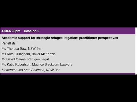 Andrew & Renata Kaldor Centre for International Refugee Law Live Stream