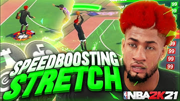 MY *NEW* SPEEDBOOSTING STRETCH PLAYMAKER BUILD IS GAMEBREAKING! BEST FORWARD BUILD NBA 2K21 PATCH 4!