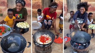 Nigerian Woman Cooks while Speaking Chinese Language \\