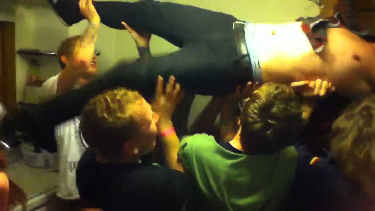 Crowd surfing in the kitchen