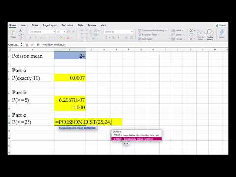 How to find probabilities (Poisson) using the POISSON.DIST function (quick and easy) Dr. Choden