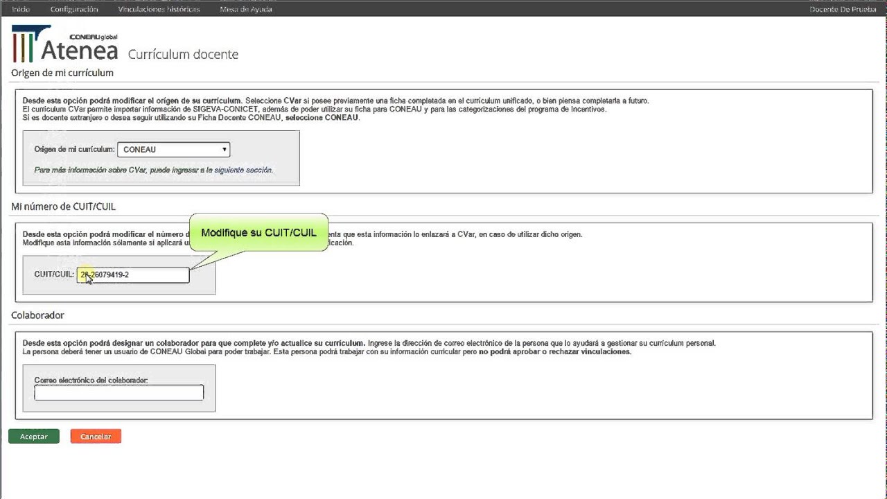 Cv Online Modificar Cuit Cuil Youtube