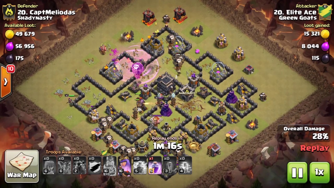 Clash of Clans TH9 Quad LaLoon 3 STAR ATTACK
