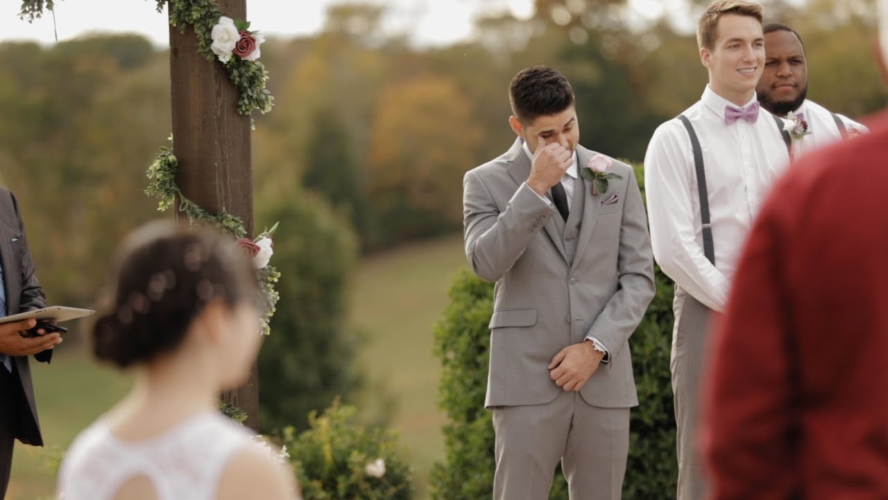 Groom Cries When He Sees His Bride Walk Down The Aisle! Howe Farms
