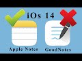 iPadOs 14 features Scribble Review Apple Notes Against GoodNotes planner ipad os 14