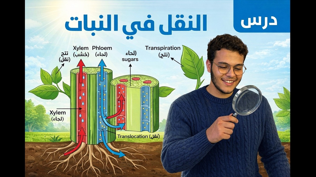 شرح جزء النقل في النبات الدرس الاول الترم التاني علوم متكامله +التركيز علي اهم الأفكار 🤔❤️💪