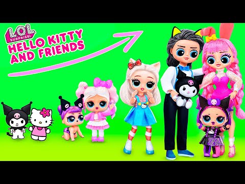 Hello Kitty és Kuromi Felnőnek! LOL OMG DIY Crafts by LaLiLu