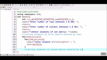 How to add two matrices in c++