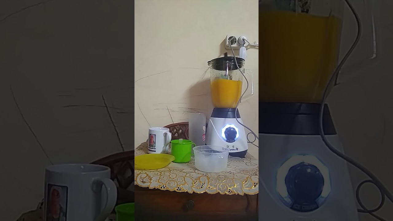 Cara membuat jus mangga dengan blander - YouTube