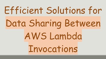 Efficient Solutions for Data Sharing Between AWS Lambda Invocations