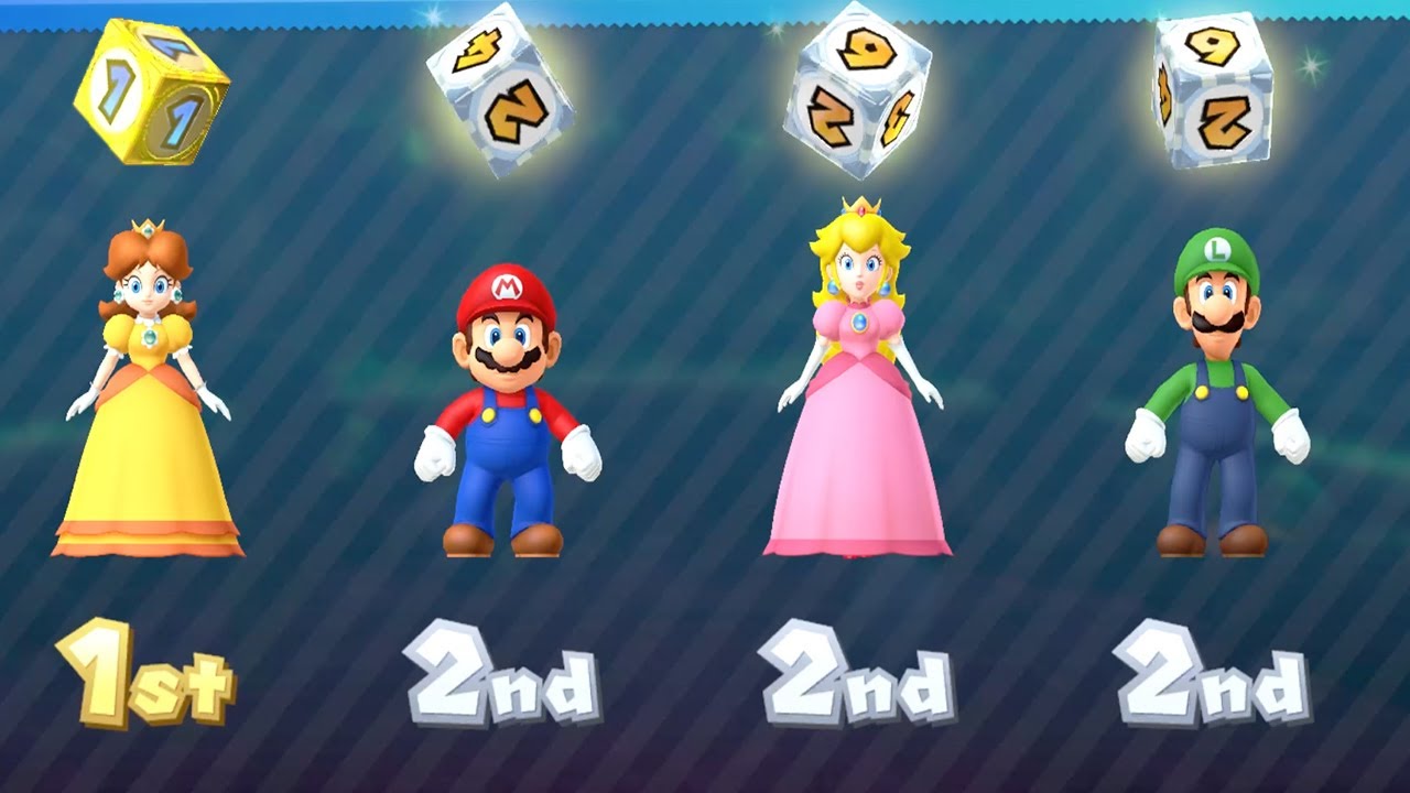 Mario Party 10 - Airship Central - Daisy Vs Mario Vs Luigi Vs Peach (Very Hard)
