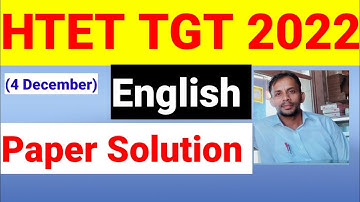 Htet 2022 English Answer key TGT Common Level 2 | htet answer key level 2 paper on 4 december 2022